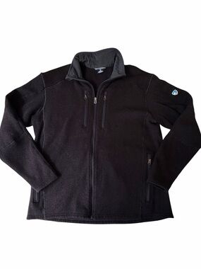 Kuhl Interceptr Black Sweater Knit Fleece Lined Zip Front Jacket, XXL